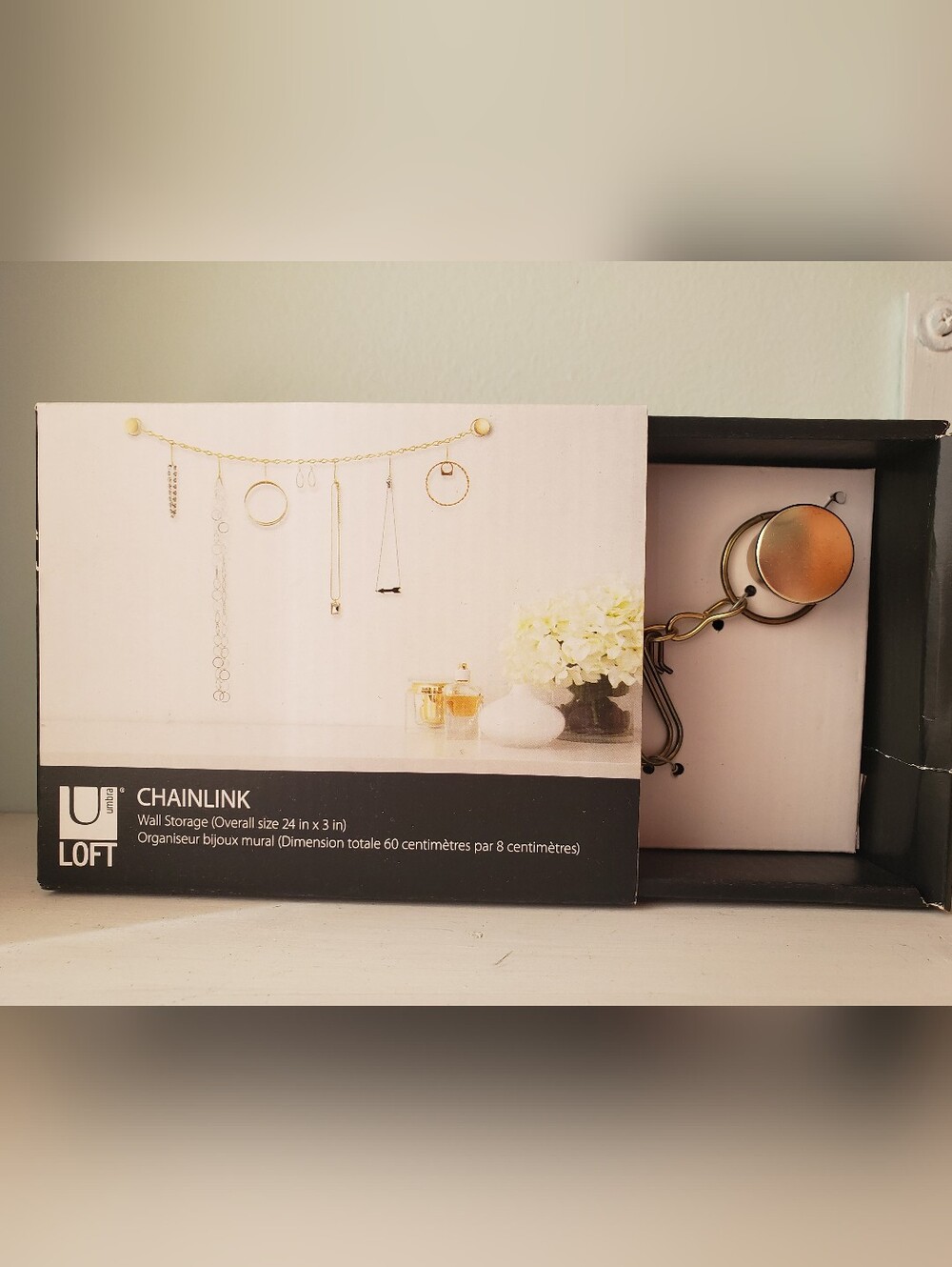 NIB LOFT Chainlink Wall Mounted Jewelry Hanger
